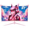 FYHXele Pink Monitor 27 Zoll 1080P 165Hz Gaming Monitor FHD (1920 x 1080P) 1800R Gebogener Monitor 1ms VA 16:9 Bildschirm integrierte Lautsprecher AMD Free-Sync Premium HDMI DP USB VESA Halterung