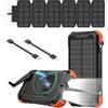 Domars Super Power Bank Solar, Sestuplo Wireless 20000 mAh + LED Ad Alta Intensità + 3 Porte di Ricarica Rapida 22,5 W | Caricatore Solare | Caricatore Portatile | Batteria Solare