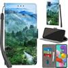PHINIENLAND Cover per Samsung Galaxy A51 / M40s custodia portafoglio Foresta | 3 scomparti carte, 1 tasca banconote, Chiusura magnetica, Supporto, Pelle PU flip cover per Samsung A51