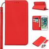 Copmob Cover iPhone 7/8/SE 2020/SE 2022,Vera Pelle Flip Portafoglio Custodia in Pelle Genuine,[3 Porta Carte][Chiusura Magnetica][Blocco RFID],Custodia Case Cover per iPhone 7/8 - Rosso