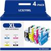 WOWINK LC3219XL LC3217XL Cartuccia d'inchiostro Sostituzione per Brother LC3219 LC3217 Compatibile per Brother MFC-J5330DW MFC-J6930DW MFC-J5335DW MFC-J5730DW MFC-J6530DW MFC-J6935DW MFC-J5930DW(4 pezzi)