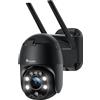 Ctronics Telecamera wifi esterno con Visione Notturna a Colori Ctronics 1080p PTZ Zoom Digitale IP Videocamera di Sorveglianza con Pan 355° e Tilt 90°Auto Tracking Rilevazione Umana Audio Bidirezionale Nero
