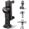 Lamicall 3-IN-1 Adattatore Cellulare per Treppiedi - [TOP Alluminio] con 2 Filetto 1/4, 3 Cold Shoe e Tipo ARCA, 360° Rotazione, Supporto Telefono Universale per Treppiede/Fotocamera/Bastone Selfie