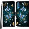 Haninsuze Cover per Samsung Galaxy A7 2018, Custodia Interno TPU Antiurto Portafoglio con Disegni [schede Fessura] [Supporto Stand] Cover Libro in PU Pelle (farfalla)