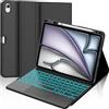 IVEOPPE Cover Tastiera per iPad Air 11 M4 2026/M3 2025/M2 2024 11 Pollici | Keyboard Touchpad 7 Colori Illuminato Staccabile, Italiano QWERTY, Custodia Tastiera Bluetooth con Portapenna, Nero
