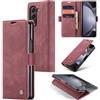 Sojlecyu Cover per Samsung Galaxy Z Fold 5 a Libro Portafoglio, Vino Rosso | Custodia con 2 slot carte e scomparto banconote, chiusura magnetica, funzione supporto e TPU antiurto - Custodia a libretto