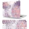 HLAAJJX Custodia Compatibile con Macbook Pro 13 pollici 2015 2014 2013 2012 con display Retina A1425 A1502, Case Rigida Protettivo Plastica Copertina & Tastiera Cover, Marmo viola