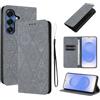 LSPCASA Protettiva Case Per Samsung Galaxy S25/S24 5G Pollici Pelle Artificiale Cover S25/S24/SM-S931B Con Slot Per Schede Cover Funzione Supporto Custodia, Grigio