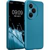 kwmobile Custodia Compatibile con Honor 400 PRO Cover - Protezione Back Case Morbida - Silicone TPU Effetto Metallizzato Blu Caraibi metalizzato