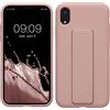 kwmobile 1x Custodia Compatibile con Apple iPhone XR - Cover Supporto Dita - Back Case per Smartphone - Protezione Gommata Rosa Antico