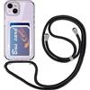 FMPCUON Custodia con Collana per iPhone 11 Pro Max con Slot per Scheda,Cover Trasparente Regolabile con Cordino [Antiurto] [AntiGraffio] [Antiscivolo] Case con Laccio Tracolla,Nero