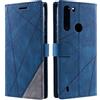 SONWO Cover per Moto One Fusion, Flip Caso in PU Pelle Case Cover Portafoglio Custodia per Moto One Fusion, [Kickstand] [Slot per Schede], Blu