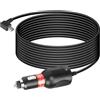 SinLoon Mini Cavo di alimentazione accendisigari USB per auto 5V 3A 90 gradi ad angolo sinistro con cavo extra lungo per Dash Cam/GPS/Navigazione/Sat Nav/DVR/Telecamera digitale-11.48FT