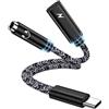FoBrown Adattatore USB C Jack con Ricarica Rapida, 2 in 1 Tipo C Presa a AUX 3,5 mm Cavo Adattatore Jack USB C per Samsung S26 Ultra S25 S24 S23 A56 A55 5G A36 A35 A26 A25 A17 A16, iPhone 16 15 Pro Max