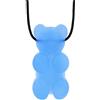 ATC Handels GmbH ARK - Collana da masticare con orsacchiotto gommoso, senza sostanze nocive, in 3 gradi di durezza, supporto sensoriale per bambini e adulti, cordoncino regolabile (medio, blu trasparente)