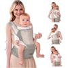 JOYNCLEON Portabebè Ergonomico 6-in-1 da Neonato a 3 Anni - Traspirante in Mesh per Estate, Compatto per Viaggi e Outdoor, Cintura Regolabile，Ideale per Bambini 0-3 Anni（grigio）