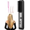 Aolso Spazzola Lisciante per Capelli Senza Fili, 3 Temperature(160°C-200°C), Pettine Lisciante Portatile Ricaricabile, Riscaldamento Rapido, Anti-Scottatura per Viaggi e Uso Quotidiano, S8