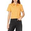 Tommy Hilfiger 100% Cotton Regular Fit Short Sleeve Camp Shirt Camicia, Girasole Multi, XS Donna