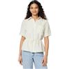 Amazon Essentials Camicia a Maniche Larghe e Regolabile in Vita, in Misto Lino, Vestibilità Comoda Donna, Blu Bianco Anche Stripe, XXL