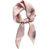 MEISEE 100% pura seta di gelso sciarpa quadrata 27 x27-68 CM sciarpa testa per le donne seta naturale fazzoletto stampato Foulard, Foglie di Ginkgo rosa,