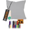 npluseins Set da 2 federe in cotone - decorazione moderna per la casa dal design essenziale 317.361, 50 x 50 cm, argento