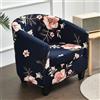 Highdi 2 Pezzi Copripoltrona 1 Posto Chesterfield Elasticizzato, Poltrona Club da Cocktail Antiscivolo Rimovibile Tub Chair Copripoltrona per Bar Camera da Letto Soggiorno (blu navy)