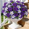 ASTNIC 4 fasci di fiori artificiali per esterni, 52 cm, resistenti ai raggi UV, fiori artificiali, petunie, fiori di seta, per esterni, giardino, da appendere, balcone