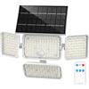 SANSI Lampada Solare da Esterno con Sensore di Movimento, 10W 1300lm Luce di Sicurezza con Telecomando, 3 Modalità di Illuminazione PIR, 4000mAh, Impermeabile IP65 per Patio Giardino Garage Veranda