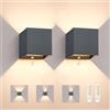 YindaLux Lampade da Esterno LED con Sensore di Movimento 2 Pezzi, Applique da Parete IP65 per Interno/Esterno con Lampadina G9 Sostituibile 3000K, Up/Down con Angolo del Fascio Regolabile per Garage, Antracite