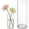 MELEJIA Set di 2 Vasi in Acrilico, Rotondo Vaso Trasparente, Vaso Indistruttibile Leggero, Vasi Trasparente Resistente per Fiori Freschi/Finti, Decorazione Interna/Esternea (10 x 20cm e 15 x 40cm)