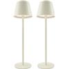 ChenFec 2 Pezzi Lampada da Tavolo Senza Fili Tutto in Metallo, 5000 mAh, Lampada Led da Tavolo 3 Temperature di Colore, Luminosità Regolabile, Lampada da Tavolo Ricaricabile, Lampada Touch Esterno Interno