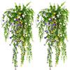 milaosk 3 Pezzi Piante Edera Finta Artificiale,Edera Finta da Esterno con Fiori Pianta Finta Cadente per Interni ed Esterni Decorazione