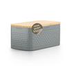 LARS NYSØM Portapane Moderno Metallo - Contenitore Scatola Pane da Cucina | 34.5x18.5x15.8cm Acciaio Inox Portapane - Freschezza Duratura - Piedini Antiscivolo e Coperchio in Bambù Adatto come Tagliere