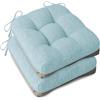 AddGrace Set di 2 cuscini extra spessi per sedie da pranzo, antiscivolo, morbidi, per sala da pranzo, con lacci, 40 x 40 x 10 cm, azzurro