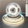 Clearhill Fita LED COB 5V con Sensore di Movimento, Ritardo Regolabile, 2 Modalità Alimentazione, Senza Batteria, 3M, Bianco Naturale 4000K, 320 LED/M, 8mm, Armadi Cucina