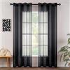 MIULEE Tende Trasparenti in Voile con Occhielli Morbidi Finestre per Camera da Letto e per Salotto Eleganti Soggiorno 2 Pannelli 140x160cm Nero