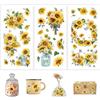 Joeyan 3 pezzi Adesivi a fiori per Mobili e Artigianato, Trasferibili a Decalcomania con Girasoli con Farfalle e Api, Transfer Stickers Decorativi per Casa,per Legno Ceramica Vetro e Plastica,15x30 cm