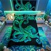 Homemissing Set di biancheria da letto con stampa Ocean Kraken per camera da letto soggiorno polipo decorazione della stanza della vita marina a tema copripiumino subacqueo modello animale copriletto singolo