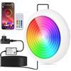 COOLWEST Luci Piscina LED 24W Fuori Terra, RGB Illuminazione a LED con Magnete, Luce Piscina a Immersione Subacquee con Controllo APP, IP68 Impermeabile per Piscines à Parois en Acier, 7m Cavo, 12V