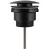 VALAZ Tappo universale adatto per lavabo e bidet con e senza troppopieno in nero opaco valvola per scarico Click Clack, Pop-Up