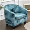Highdi 2 Pezzi Copripoltrona 1 Posto Chesterfield Elasticizzato, Poltrona Club da Cocktail Antiscivolo Rimovibile Tub Chair Copripoltrona per Bar Camera da Letto Soggiorno (foglia blu)
