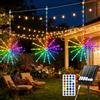 RJEDL 2500mAh RGB Luci solari da giardino per esterni 3 Stücke Farbwechsel Fuochi d'artificio da Giardino Esterno mit Wasserdichte Teleaufladbare Timer Hangende luci solari per fuochi d'artificio für Gazebo