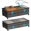 JAOGAUS Contenitore sotto il letto su ruote, confezione 2 scatole portaoggetti 75L | Scatole da mettere sotto il letto, regolabili, 19-27 cm, per vestiti, scarpe, coperte e giocattoli