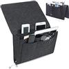 TTBDDM Borsa Multifunzione da Comodino con 5 Tasche Portaoggetti per Letto - Per Libri, Cellulari, Occhiali, Snack - Feltro Nero