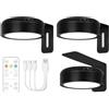 AMFUN 3 Pezzi Luce per Quadri Senza Fili con Telecomando, 3 Colore Luci per Quadri Senza Fili Ricaricabili, Luci LED Magnetiche Wireless per Esposizione Pittura Vetrina (Nero)