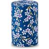 NOREN Scatola di latta per tè giapponese (carta Yuzen Washi), 99.2 g, con coperchio interno ermetico e a prova di umidità, barattolo da cucina per caffè a foglia sfusa (Sakura of Kyoto/Navy )