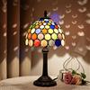 Blivuself Tiffany Lampada da tavolo in vetro colorato multicolore Comodino per lettura Luce per ufficio e dormitorio