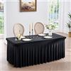 NSSONBEN Tovaglia Rettangolare nera in spandex, resistente agli strappi e alle pieghe, per banchetti, feste, matrimoni, compleanni, riunioni, espositore decorativo, tovaglia [180Lx75Wx75H] cm