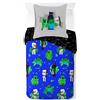 Jay Franco Minecraft Creeper - Set di biancheria da letto per bambini, super morbida, con federa, solo copripiumino (imbottitura non inclusa), Endermen, zombie, bianco, 2 pezzi