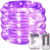 KINGCOO 100LED Luce Stringa Fata Luminosa, Impermeabile 10M 8 Modalità Tubo Luci a Corda Rame Striscia Batteria Decorative per Giardino Feste Natale Matrimonio Illuminazione (Viola)
